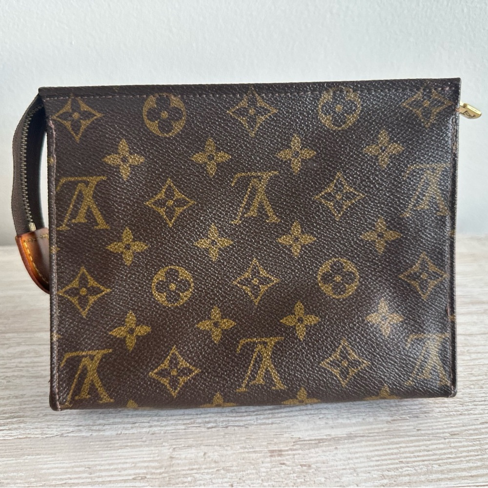 Louis Vuitton Monogram Canvas Toiletry Pouch in Brown and Gold